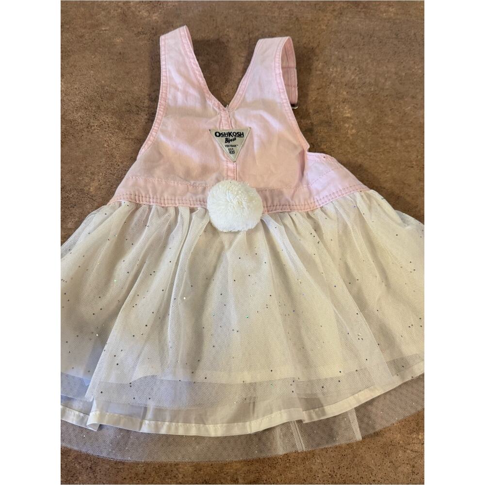 OshKosh B'gosh Pink Bunny Tulle Overall Skirt Size 12M - Picture 6 of 7